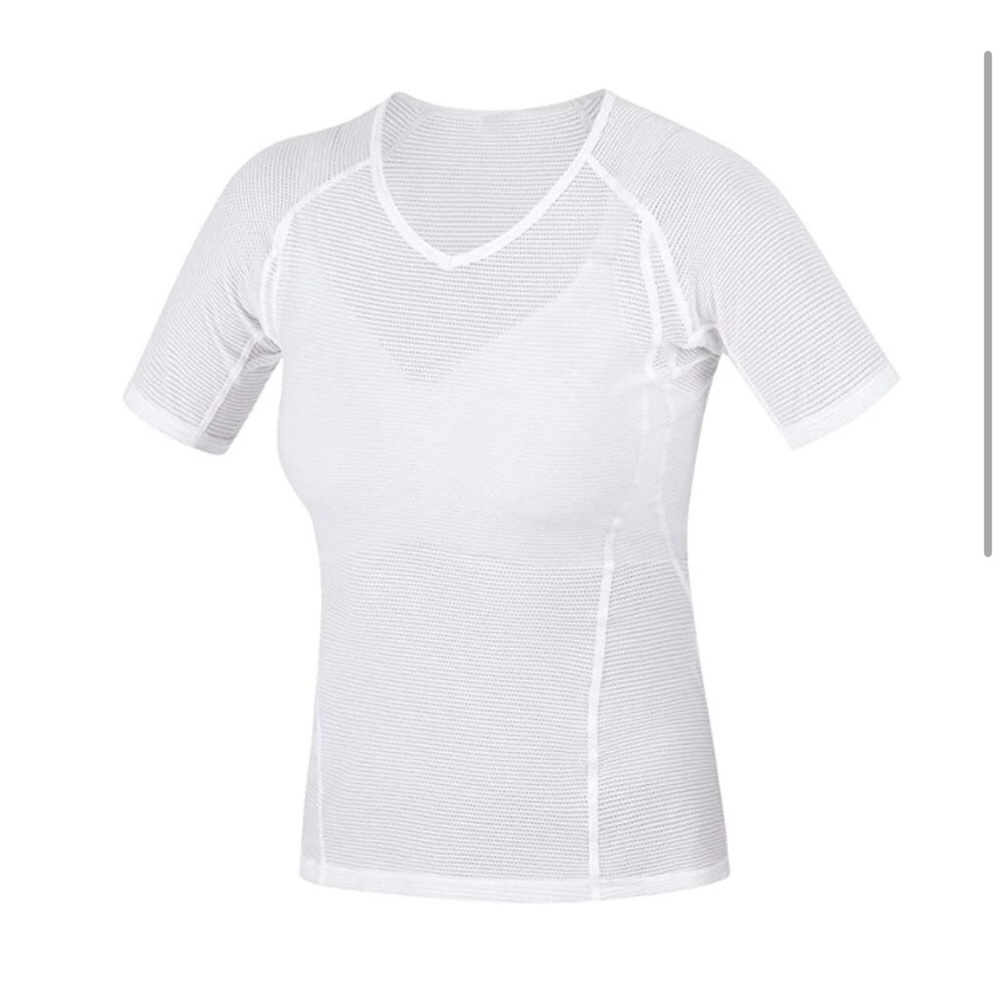 NWT GORE Wear Women Base Layer Shirt Multi-Sport White V Neck Size 2 (XS)